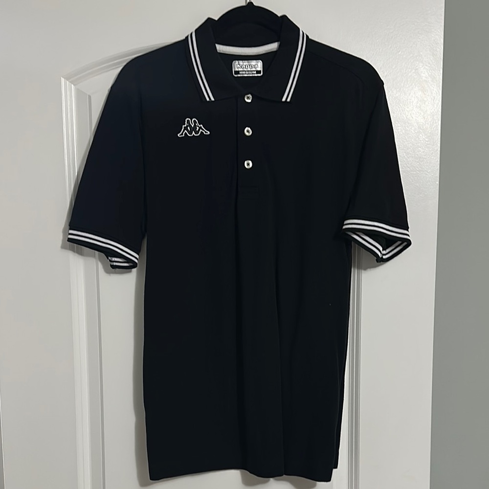 Kappa Black and White Polo Shirt Sporty Classic Design